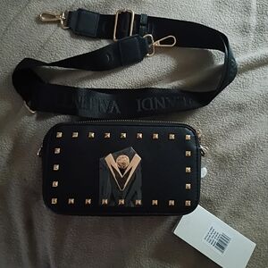Valentino Garavani Black Crossbody Bag with Gold Studs